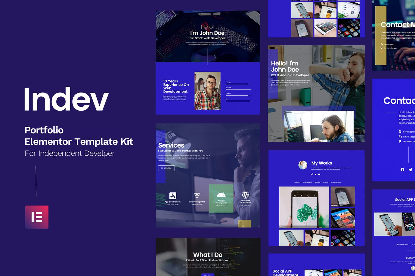 [Gpldigital] Indev – Portfolio Elementor Template _0.jpg